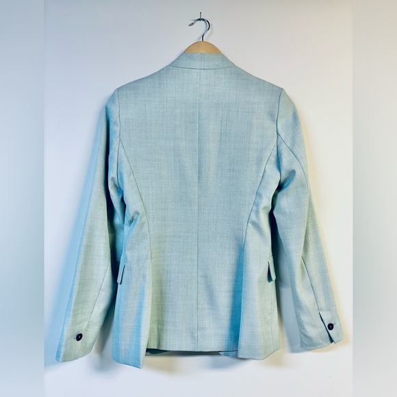 Zara Light Green Mint Basic Blazer Collarless Size 4 - Picture 3 of 7